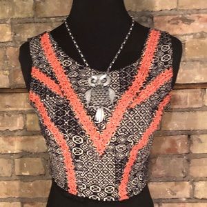 NEW!!  Fun & Flirt Boho Crop Top Sz L